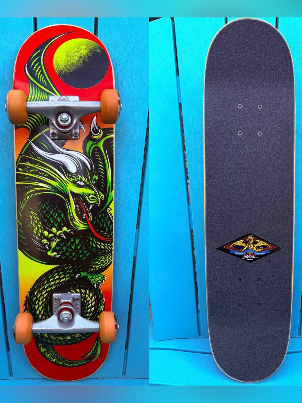 Powell Peralta Golden Dragon Dragon Complete Skateboard 7.5” - Bullet 7.6 Trucks